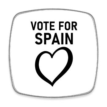 Stimmen Sie für Spanien, España, Eurovision Songcontest - Viereckiger Kühlschrankmagnet - Weiß - Vorne