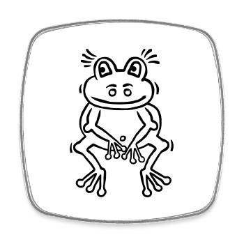 Witziger Frosch in Denker Haltung - Viereckiger Kühlschrankmagnet - Weiß - Vorne