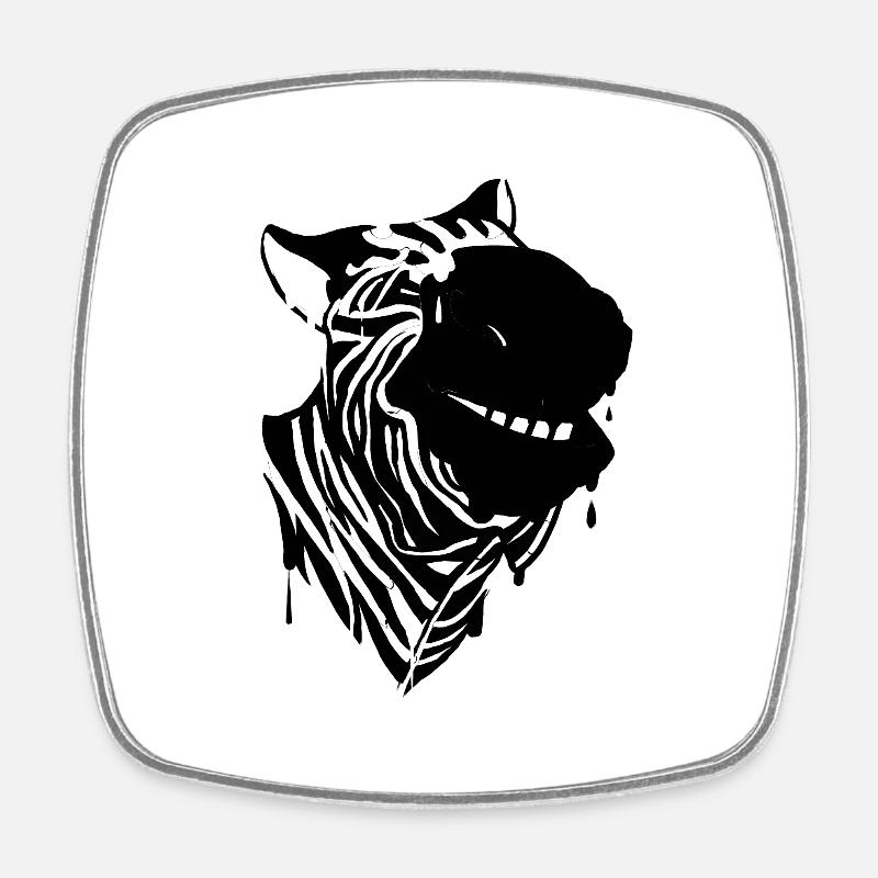 Zebra - Viereckiger Kühlschrankmagnet - Weiß