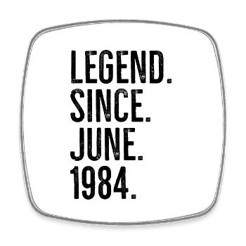 Legende seit Juni 1984 - Viereckiger Kühlschrankmagnet - Weiß - Vorne
