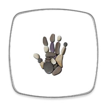 Daddy Rocks! - Square fridge magnet - white - Front