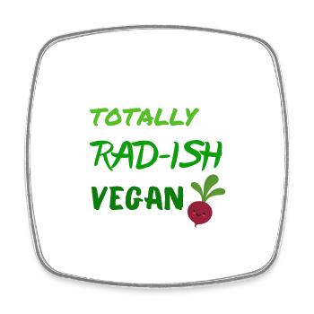 Totally radish vegan - Square fridge magnet - white - Front