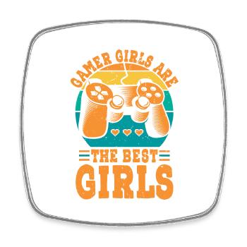 gamer girls are the best girls - Viereckiger Kühlschrankmagnet - Weiß - Vorne