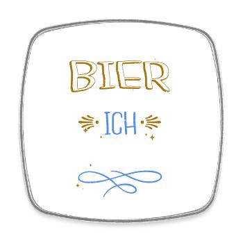 malz feiern trinken haustier kneipensport cool - Viereckiger Kühlschrankmagnet - Weiß - Vorne