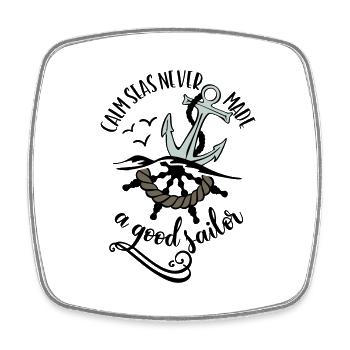 SAILOR ANCHOR SEA SAILORS SEAMEN SEA MOIN COAST MOTIFS - Square fridge magnet - white - Front
