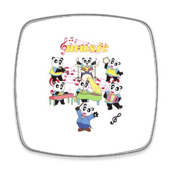 Musik Pandas - Viereckiger Kühlschrankmagnet - Weiß - Vorne