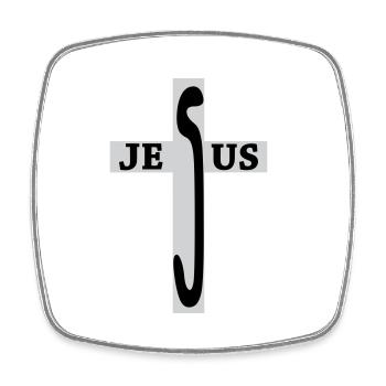 Jesus / Christentum / Katholisch - Viereckiger Kühlschrankmagnet - Weiß - Vorne