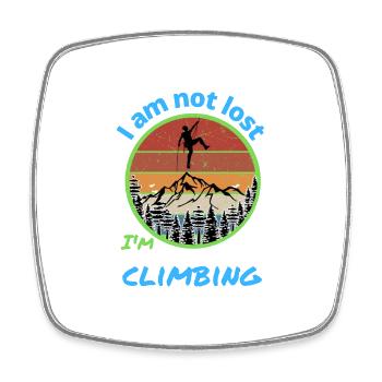 I am not lost i am climbing - Square fridge magnet - white - Front