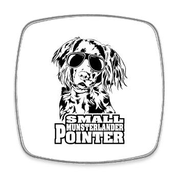 PETIT MUNSTERLANDER POINTER cool lunettes de soleil chien - Magnet carré - blanc - Devant