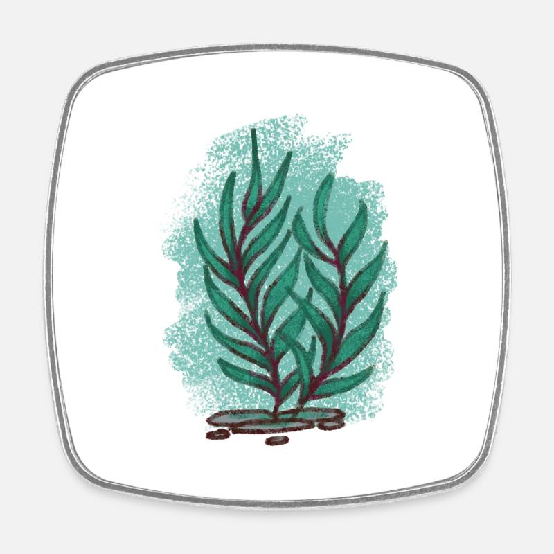 Kelp 2 - Square fridge magnet - white