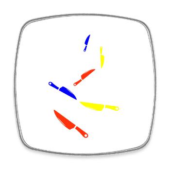 Messer icon - Viereckiger Kühlschrankmagnet - Weiß - Vorne