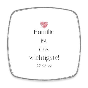 Familie ist das wichtigste! - Viereckiger Kühlschrankmagnet - Weiß - Vorne