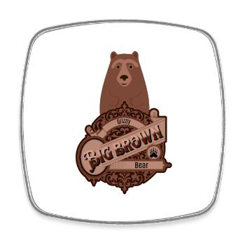 Grizzlybär - Viereckiger Kühlschrankmagnet - Weiß - Vorne