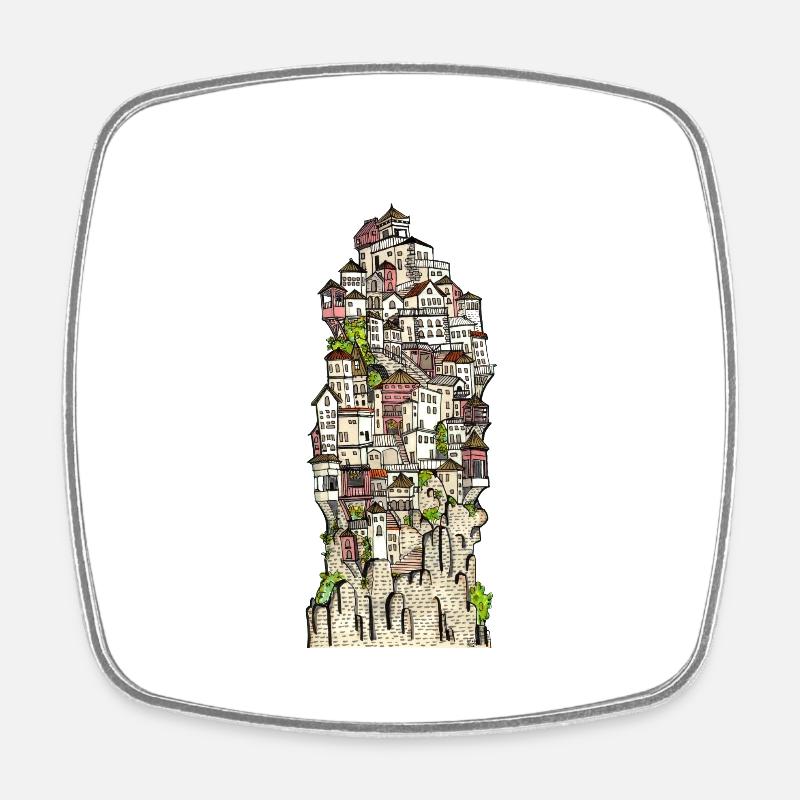 cityscape - Square fridge magnet - white