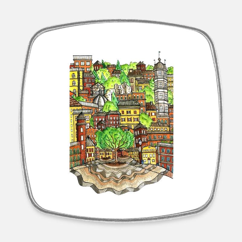 cityscape - Square fridge magnet - white