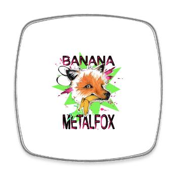 Banana Metalfox Logo - Square fridge magnet - white - Front