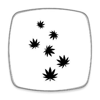 Hemp Leaf Icon - Square fridge magnet - white - Front