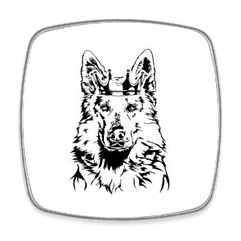 BERGER SUISSE BLANC Krone Wilsigns Chiens - Magnet carré - blanc - Devant