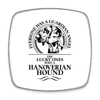 HANOVERIAN HOUND Guardian Angel Chien Disant Chiens - Magnet carré - blanc - Devant