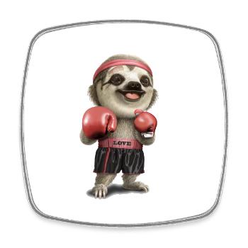 BOXING SLOTH 2022 - Square fridge magnet - white - Front