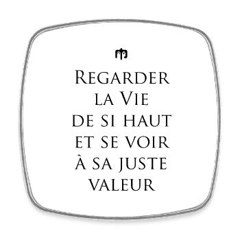 valeur - Magnet carré - blanc - Devant