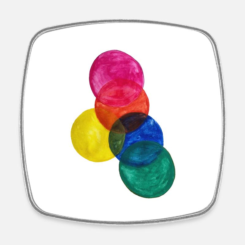 Coloured Circles - Square fridge magnet - white