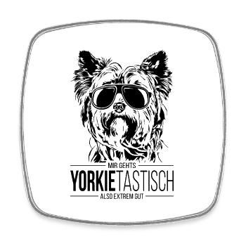 YORKIETASTISCH Yorkshire Terrier Hundespruch Hunde - Viereckiger Kühlschrankmagnet - Weiß - Vorne