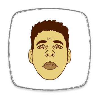 Sad Face Kiss bouche Design - Magnet carré - blanc - Devant