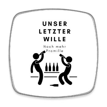 Malle Urlaub Wille, noch mehr Promille saufen suff - Viereckiger Kühlschrankmagnet - Weiß - Vorne
