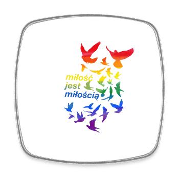 miłość jest miłością, love, deaf,,graffiti,lgbt - Square fridge magnet - white - Front