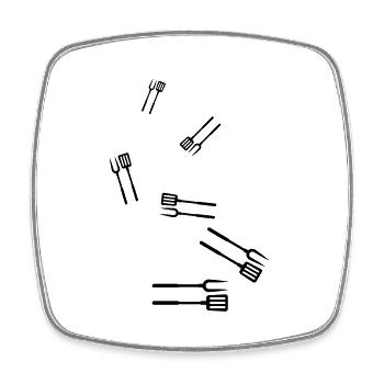 Grilles tongs Grill Symbole - Magnet carré - blanc - Devant