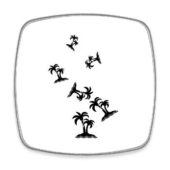 palme insel symbol - Viereckiger Kühlschrankmagnet - Weiß - Vorne