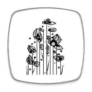 Fleur - Magnet carré - blanc - Devant