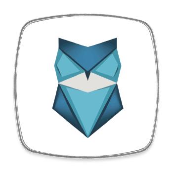 Blaue Eule Origami Kunst - Viereckiger Kühlschrankmagnet - Weiß - Vorne