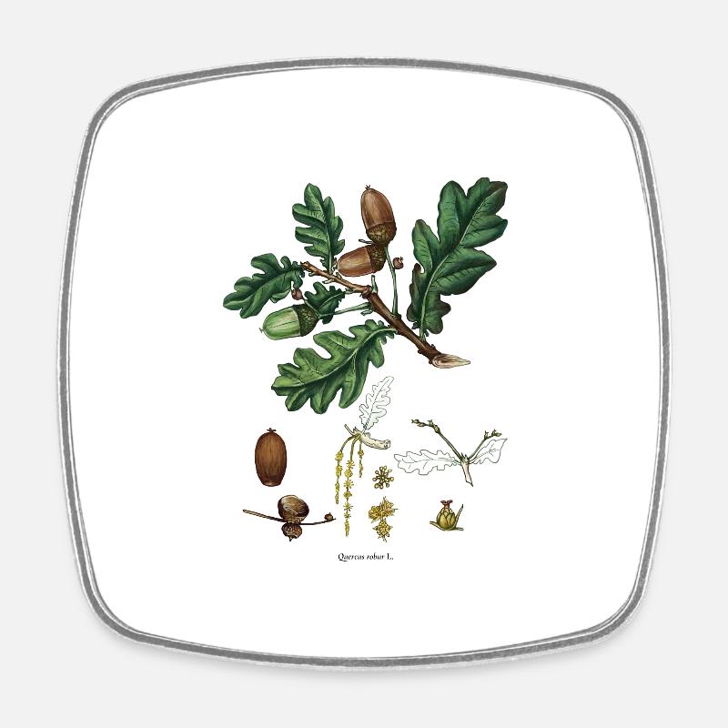 Oak - Square fridge magnet - white