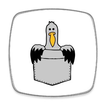 Chest bag Seagull On the way - Square fridge magnet - white - Front