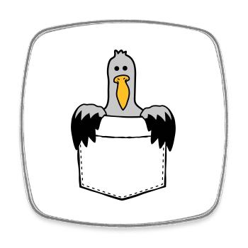 Bag Seagull On the way - Square fridge magnet - white - Front