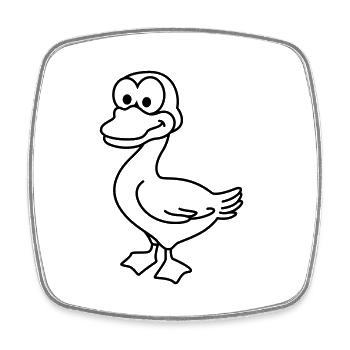 Canard Comic Animal - Magnet carré - blanc - Devant