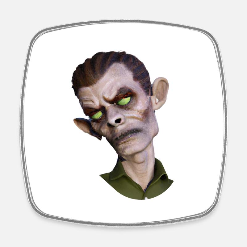 3D Zombie Horror Halloween - Viereckiger Kühlschrankmagnet - Weiß