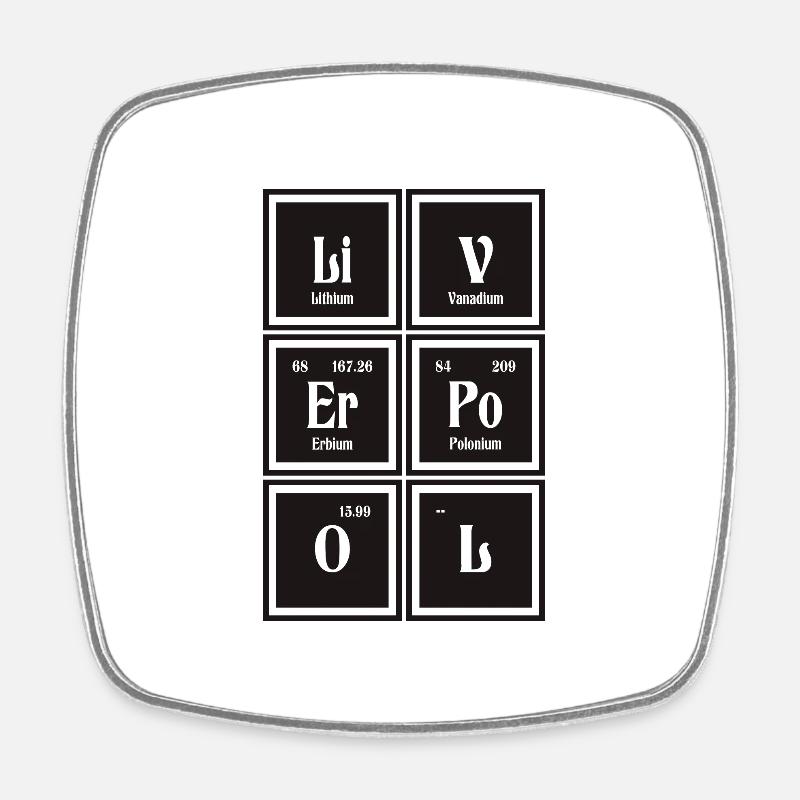 Liverpool | Periodensystem der Elemente - Viereckiger Kühlschrankmagnet - Weiß
