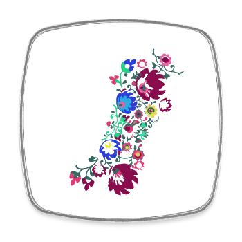 ornamente,blumen,bunt,blume,ranke,floral - Viereckiger Kühlschrankmagnet - Weiß - Vorne