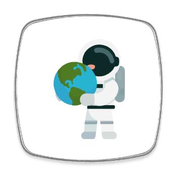 Astronaut with globe gift for astronauts - Square fridge magnet - white - Front
