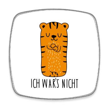 Ich wars nicht -Tiger - Viereckiger Kühlschrankmagnet - Weiß - Vorne