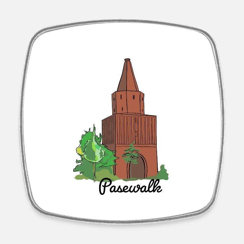 Pasewalk - Square fridge magnet - white