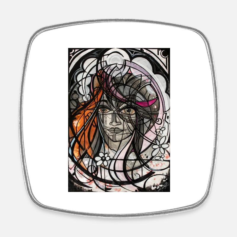 Graffiti Art - Viereckiger Kühlschrankmagnet - Weiß