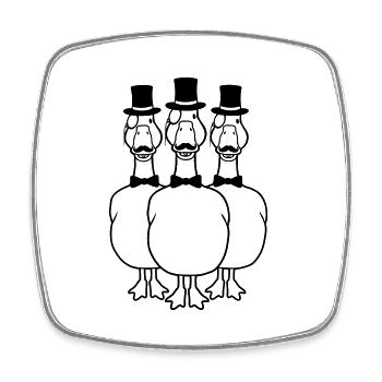 Men 3 Monocle Geese - Square fridge magnet - white - Front