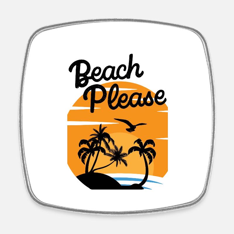 Beach Please - Chemise Palm Sunset - Magnet carré - blanc