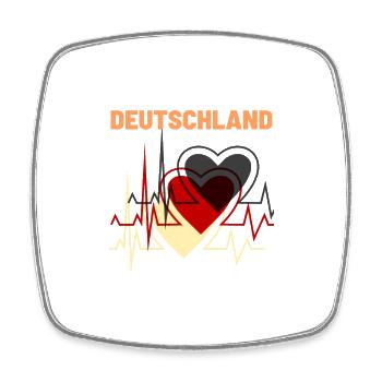 Herzschlag Deutschland - Deutschland Liebhaber - Viereckiger Kühlschrankmagnet - Weiß - Vorne