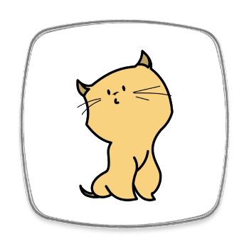 chat orange - Magnet carré - blanc - Devant