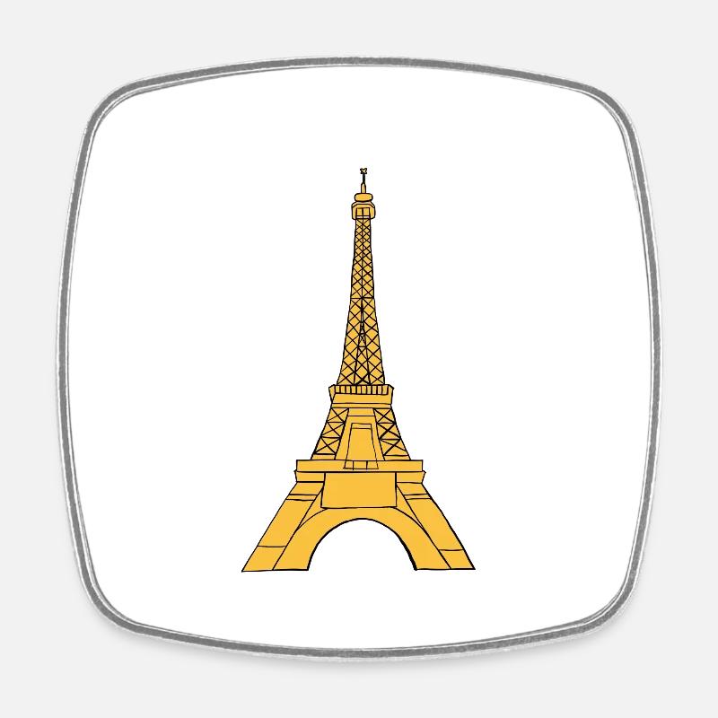 Eiffel Tower - Square fridge magnet - white
